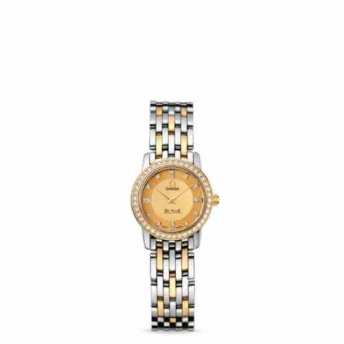 Omega De Ville Prestige Quartz 22 Stainless Steel / Yellow Gold / Diamond / Champagne / Bracelet 413.25.22.60.58.001 (41325226058001)